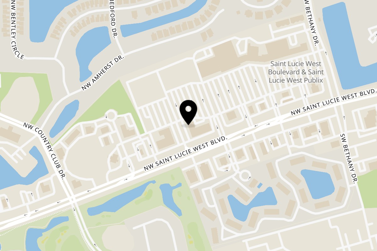 Map showing the location of Roy's Sushi Thai & Grill on 1417 St Lucie W Blvd in Port St. Lucie